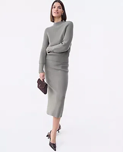 Ann Taylor Ribbed Sweater Skirt In Gray
