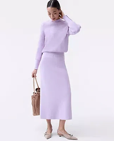 Ann Taylor Ribbed Sweater Skirt In Purple