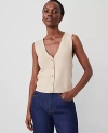 Ann Taylor Ribbed Sweater Vest In Toasted Oat