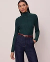 Ann Taylor Ribbed Turtleneck Sweater In Green