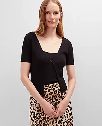 Ann Taylor Ribbed V-neck Cardigan