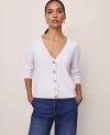 Ann Taylor Ribbed Wedge Cardigan In Purple
