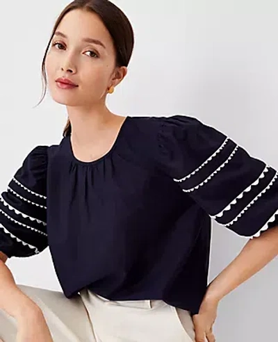 Ann Taylor Ric Rac Top In Night Sky