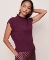 Ann Taylor Roll Neck Sweater Vest In Purple