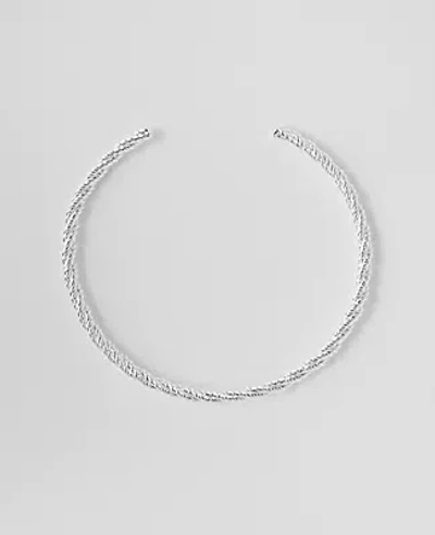 Ann Taylor Rope Collar Necklace In Silvertone