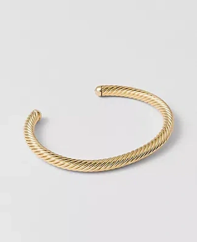 Ann Taylor Rope Metal Cuff Bracelet In Gold