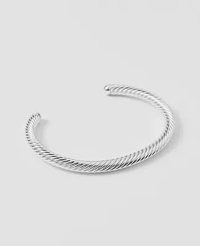 Ann Taylor Rope Metal Cuff Bracelet In Silver