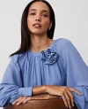 Ann Taylor Rosette Raglan Top In Colony Blue