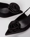 Ann Taylor Rosette Satin Slingback Pump In Black