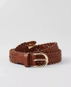 Ann Taylor Round Buckle Braided Belt In Brown