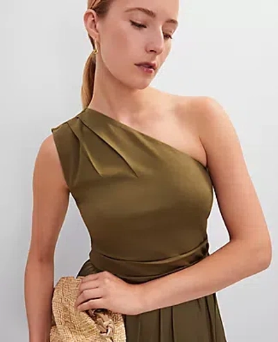 ANN TAYLOR RUCHED ONE SHOULDER TOP