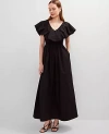 Ann Taylor Ruffle Collar Maxi Flare Dress