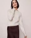 Ann Taylor Ruffle Trimmed Mock Neck Sweater