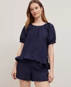 Ann Taylor Ruffled Pajama Set In Night Sky