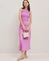 Ann Taylor Satin Bias Midi Slip Skirt