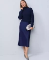 Ann Taylor Satin Bias Midi Slip Skirt