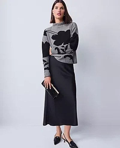 ANN TAYLOR SATIN BIAS MIDI SLIP SKIRT