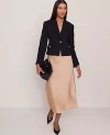 Ann Taylor Satin Bias Midi Slip Skirt In Brown