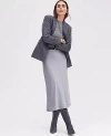 Ann Taylor Satin Bias Midi Slip Skirt In Magnesium