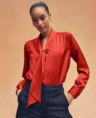 Ann Taylor Satin Bow Blouse