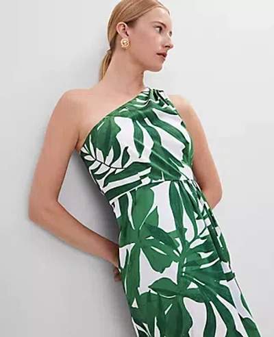 Ann Taylor Satin One Shoulder Midi Dress