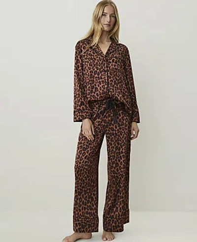 Ann Taylor Satin Pajama Set In Cafe Au Lait