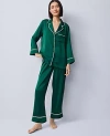 Ann Taylor Satin Pajama Set In Green