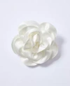 Ann Taylor Satin Rosette Brooch In White