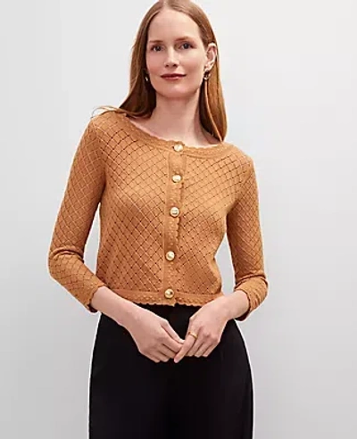 Ann Taylor Scalloped Ballet Neck Cardigan