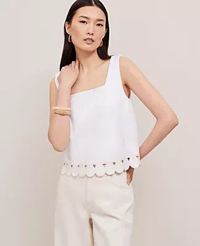 Ann Taylor Scalloped Ponte Tank Top
