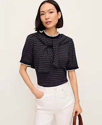 Ann Taylor Scalloped Ruffle Trim Top