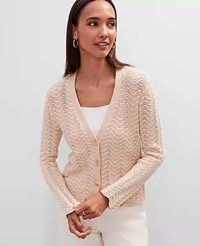 Ann Taylor Scalloped V-neck Cardigan