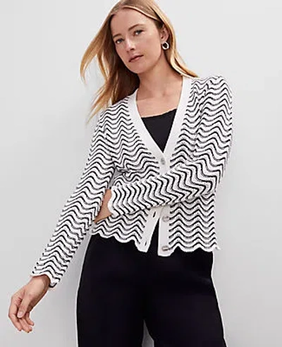 Ann Taylor Scalloped V-neck Cardigan