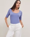 Ann Taylor Scoop Neck Elbow Sleeve Tee In Brown