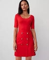 Ann Taylor Scoop Neck Elbow Sleeve Tee In Bright Cherry