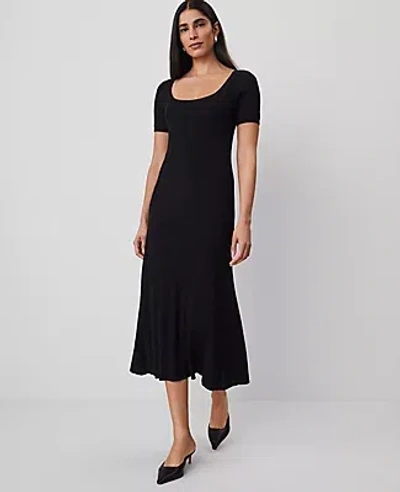 Ann Taylor Scoop Neck Sweater Dress In Black