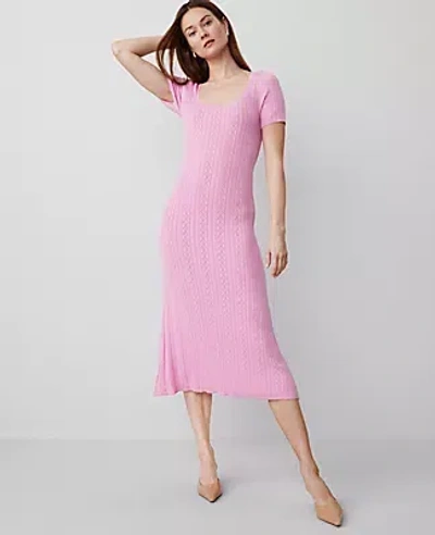 Ann Taylor Scoop Neck Sweater Dress In Clean Lilac