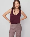 Ann Taylor Scoop Neck Tank Top In Purple