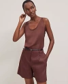 Ann Taylor Scoop Neck Tank Top In Rich Walnut