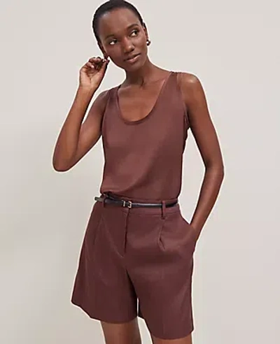 Ann Taylor Scoop Neck Tank Top In Rich Walnut