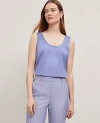 Ann Taylor Scoop Neck Tank Top In Velvet Morning