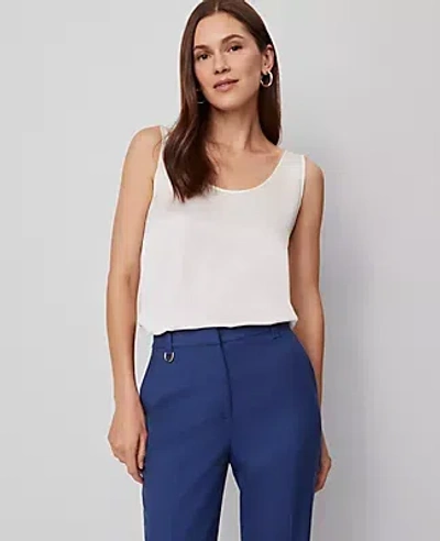 Ann Taylor Scoop Neck Tank Top In White