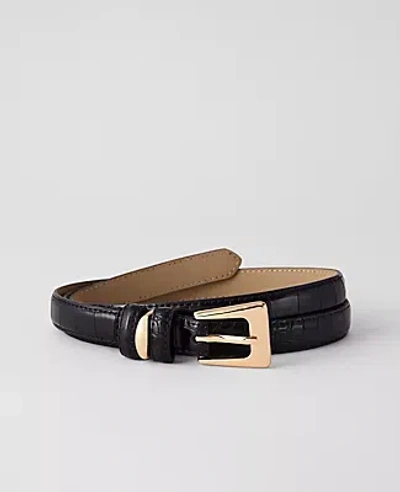 Ann Taylor Sculpted Buckle Belt In Black