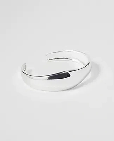 Ann Taylor Sculpted Metal Cuff Bracelet In Silvertone