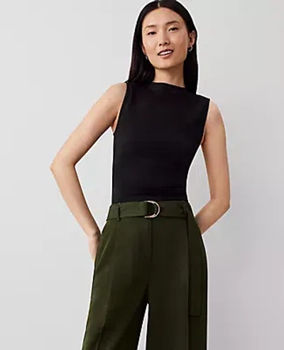 Ann Taylor Seamless Mock Neck Tank Top In Black