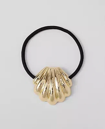 Ann Taylor Seashell Hair Tie In Goldtone