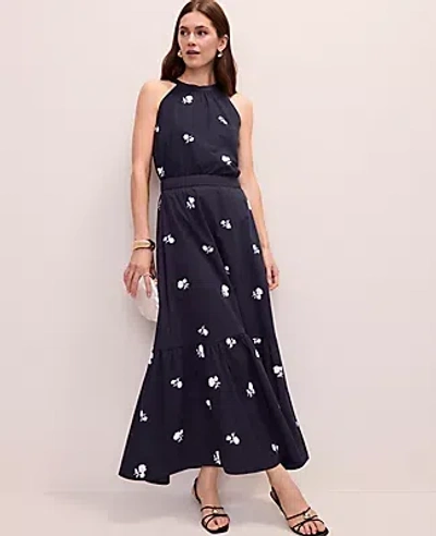 Ann Taylor Sequin Embellished Tiered Maxi Skirt In Black