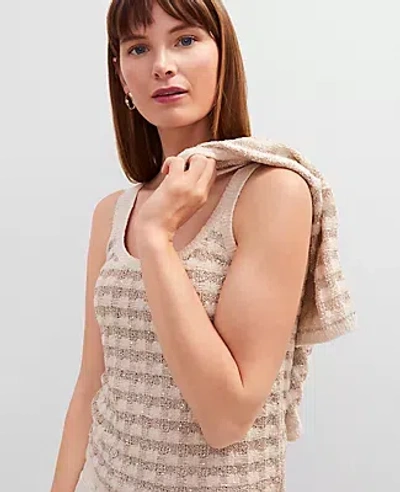 Ann Taylor Sequin Tweed Tank