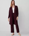 Ann Taylor Shawl Collar Duster In Plum Rose