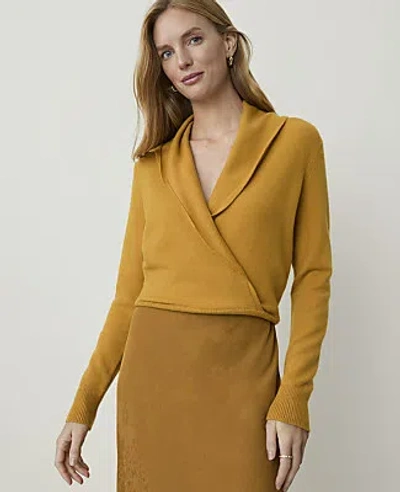 Ann Taylor Shawl Collar Sweater In Alleppey Gold